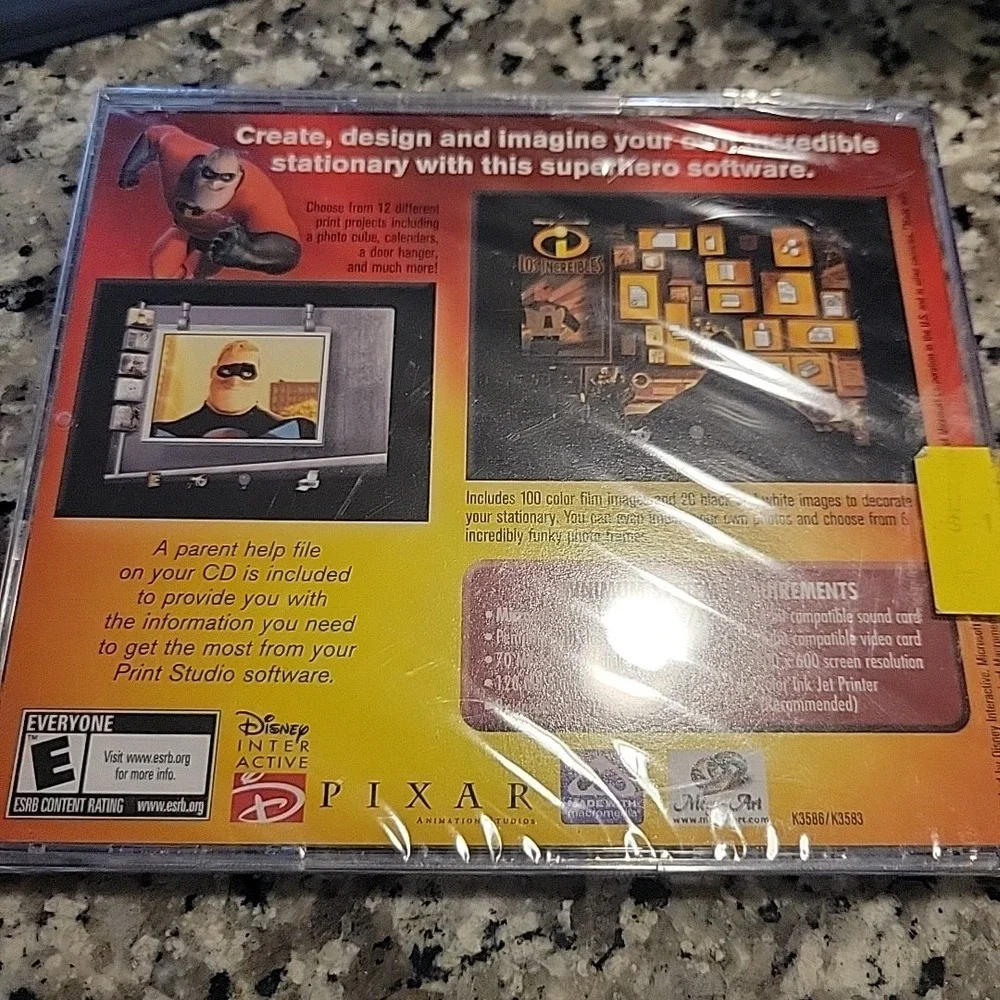 Disney The Incredibles‎ PC-CD ROM Print Studio CD Software Disc Brand New Sealed